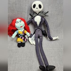 Disney The Nightmare Before Christmas Jack Skellington & Sally Plush Figures